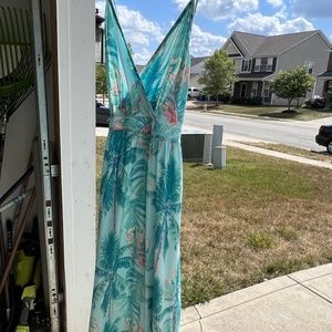 Brand new XL, tropical, floor length dress